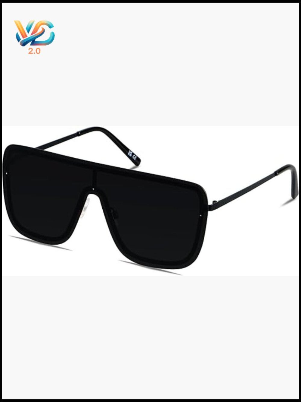 Oversized Square Rimless Shield Sunglasses Y2K Retro Flat Top Frameless